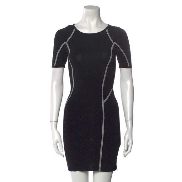 Alc Evans Black Bandage Bodycon Dress Rayon Knit ✨ - Picture 3 of 7